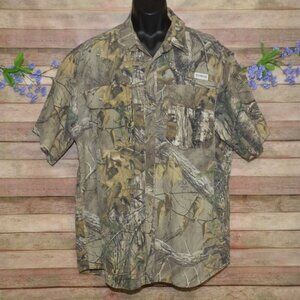 Mens XL Magellan Fish Gear Camo Shirt Vented Mag Wick Short Sleeve Hunting